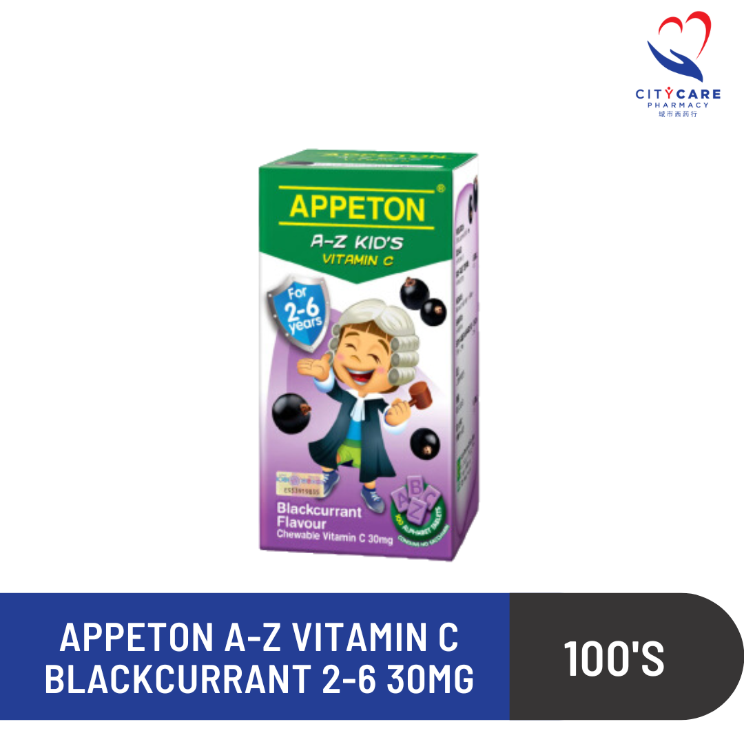 APPETON A-Z VITAMIN C BLACKCURRANT 2-6 30MG (100'S)