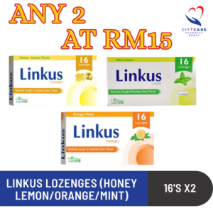 LINKUS LOZENGES (HONEY LEMON/ORANGE/MINT)